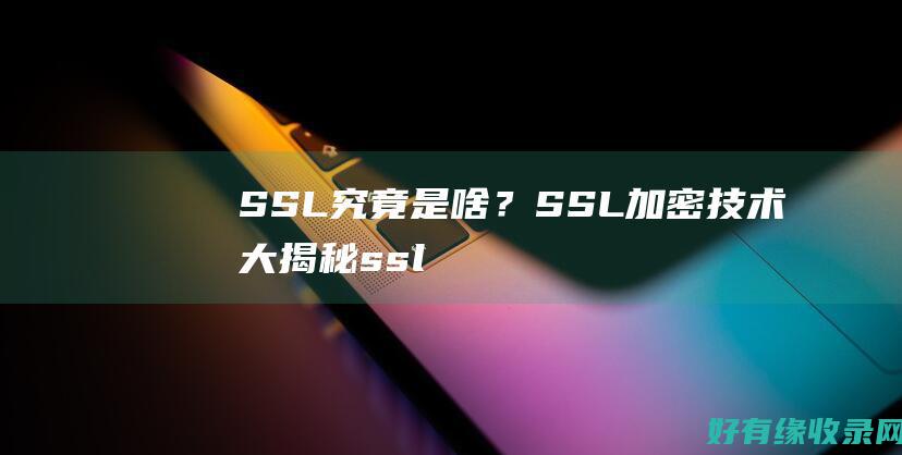 SSL究竟是啥？SSL加密技术大揭秘 (ssl是干嘛的)
